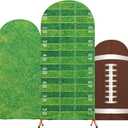 Sport Arch Backdrop Cover Set of 3 Arch Covers Spandex Stretch Backdrop Stand Cover 4ft, 5ft, 6ft for Wedding Birthday Shower Ceremony Decoration(Football Theme)