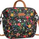 Joymee Lunch Bag Women Insulated Lunch Box with Adjustable Shoulder Strap Large Reusable Leakproof Spacious Cooler Tote for Women Men Adult with Bottle Holder and Side Pockets -08 Multi-Floral