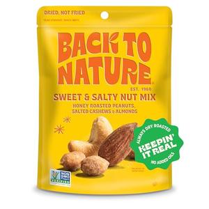2 Pack Back to Nature Sweet & Salty Nut Mix, Honey Roasted Peanuts, Salted Cashews & Almonds, Dry Roasted, Non-GMO, On-the-Go Pouch Snack, 9oz Pouch, Best By: 11/02/2025