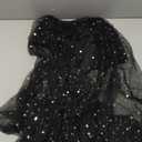 ebossy Women's Sexy 2 in 1 Sequin Mesh Maxi Skirt High Waist Tulle Sheer Tiered Beach Cover-ups , size -Medium