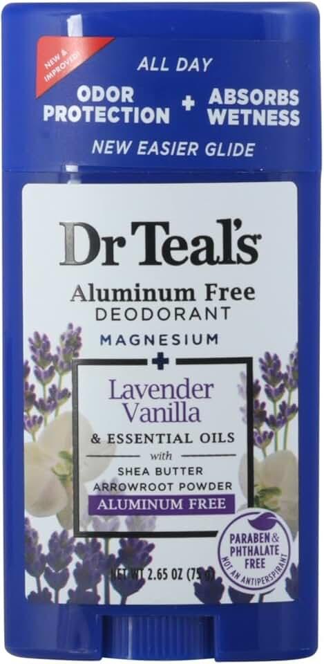 Dr Teals Deodorant Lavender Vanilla 2.65 Ounce Aluminum-Free (Pack of 2)