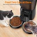 Automatic Cat Feeder, Cat Food Dispenser with Stainless Steel Bowl, Timed Portion Control 20 Portions 6 Meals Per Day, Voice Recorder, Dual Power Supply for Small Dogs