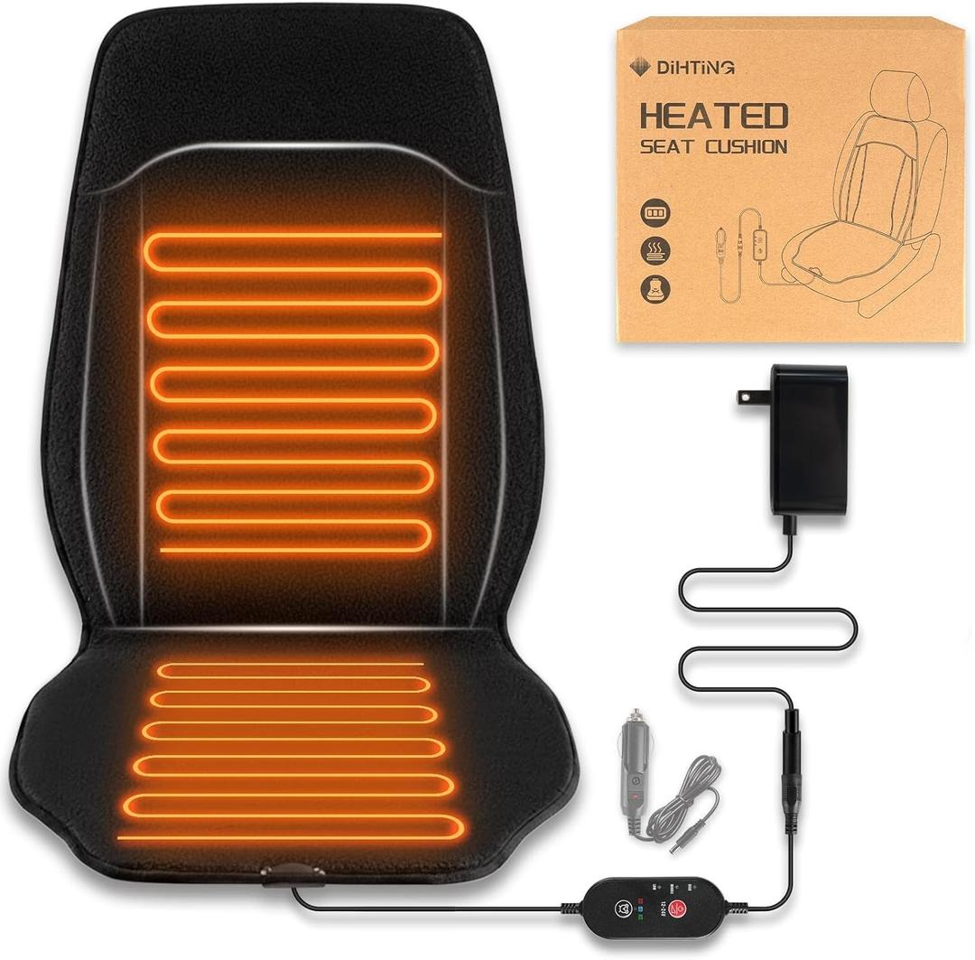 Heated Seat Cover with Fast Heat Warmer, Large Size Winter Seat Cushion Heating Pad Warm Christmas Holiday Gift for Home Office Winter, 3 Models Setting, Black