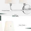 Bathroom Light Fixtures, 4 Light Vanity Lights with Flared White Fabric Shade, 28 Inch Brushed Nickel Wall Sconce, Modern Sconces Wall Lighting for Hallway Bedroom, VL837-BN-4