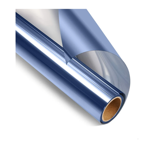 STATINT House Window Tint Film Privacy Film Heat Reducing Anti UV Privacy Cling Reflective Window Cling Removable for Commercial, Blue-Silver, 35.4 Inch X 16.4 Feet