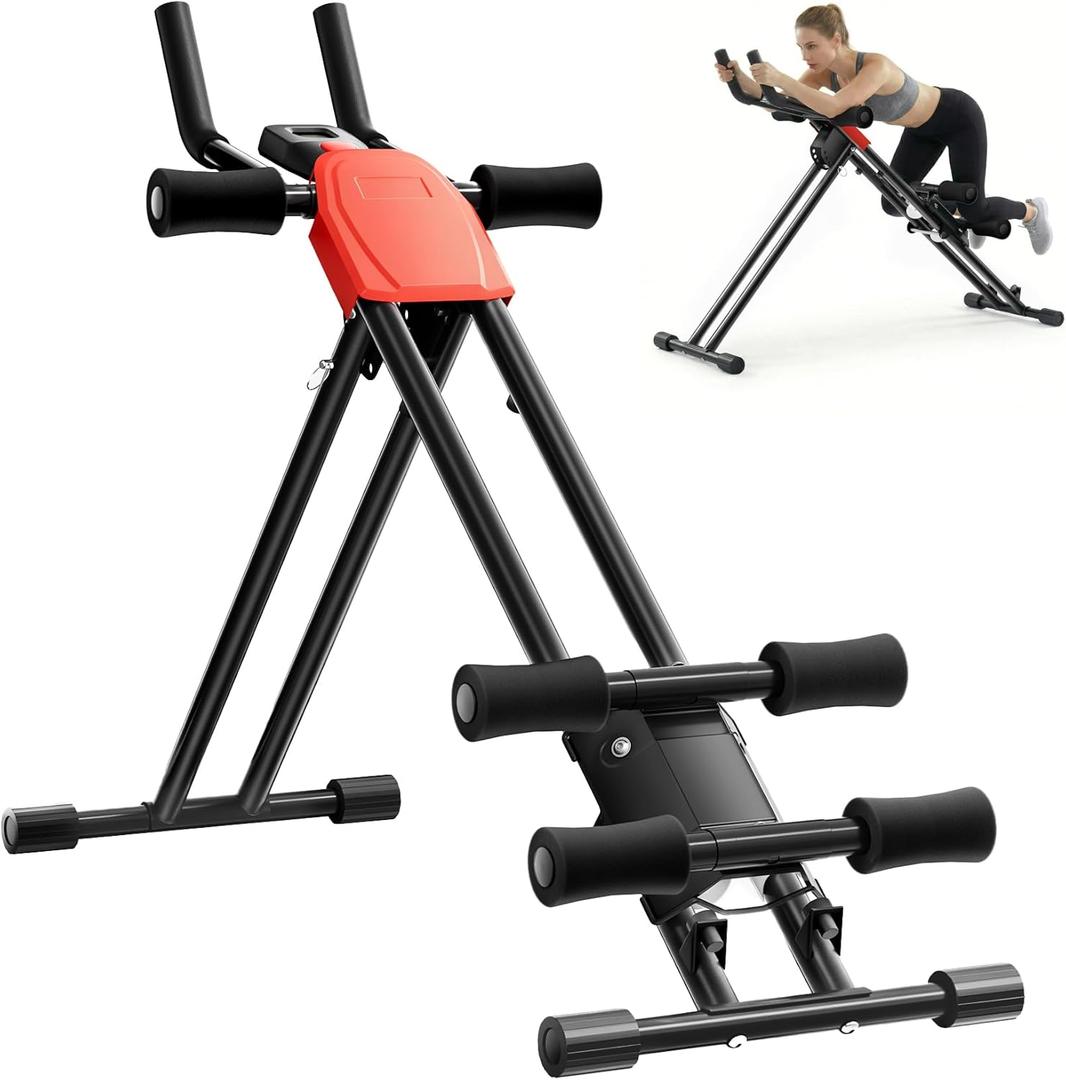 Rigel Foldable Ab Machine, 5-Level Adjustable Core & Abdominal Trainer for Home Gym Workout, Heavy Duty Strength Training Equipment for Stomach & Waist, 330lbs Capacity