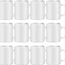 TANGLONG Sublimation Mugs Blank, Tazas Para Sublimacion, White Ceramic Sublimation Cups, Bulk Mugs for Coffee, Tea, Latte, Soup, Milk, Hot Cocoa 11 oz Set of 12