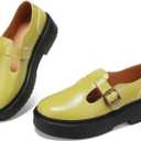 Women's Mary Jane Flats - Comfortable Vintage Style Shoes with Chunky Heel & Adjustable Strap-Fashion Casual Flats for Women (10.5)