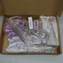 Office Supplies Set Desk Accessory Kit, Acrylic Stapler Set Staple Remover, Tape Dispenser, Binder Clips, Paper Clips, Ballpoint Pen and Scissor with 1000 Pieces 26/6 Staples (Purple)