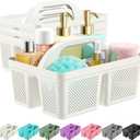 4 PCS Large Portable Shower Caddy with Handle, Plastic Cleaning Caddy, Shower Basket for Bathroom, College, Dorm Room Essentials, Multi-scenario Organizer Storage Tote (White)