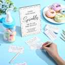 Qilery 122 Pcs Baby Shower Games Guess How Many Sprinkles Included Standing Sign 100 Guessing Cards 20 Pencils 1 Baby Bottle for Gender Reveal Party Favor No Sprinkles(Blue)