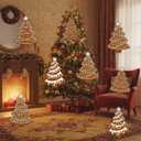 8 Pcs Jumbo Gingerbread Christmas Outdoor Decor Felt Mats-20 Inch Xmas Ornaments for Classroom Home Office Yard Porch Farmhouse Rustic Xmas Tree Wall Decoration (Christmas Tree)