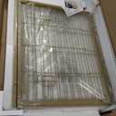 DWANTON Dog Crate Furniture with Cushion, Wooden Kennel Table with Double Doors, Indoor Dog House, Medium Size, 32.5" L, White