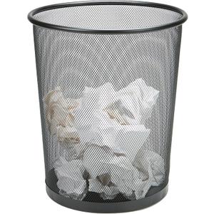 Mind Reader Mesh Trash Can, 16.65L (4.4 gal), Waste Paper Basket, Round, Office, Metal Mesh, Black