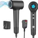 ZPP Hair Dryer, Professional High-Speed Ionic Blow Dryer, 110000 RPM Brushless Motor High Speed Motor for Fast Drying Low Noise Thermo-Control Hairdryer for Travel Women Men (Dark Gray)