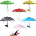 6Pcs Phone Umbrella, Sun Shade with Suction Cup Stand, Outdoor Mobile Holder with Adjustable Piggy Suction Cup