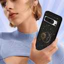 for Google Pixel 8 Pro Case Women - Cute Girls Cover Girly Kawaii Aesthetic Unique Design Sun and Moon Heavy Duty Protective Shockproof Military Grade Teens for Google Pixel 8 Pro Phone Cases