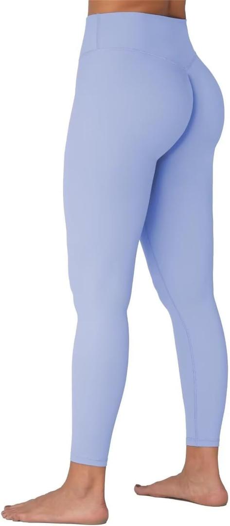 Sunzel Sunzfly Invisible Butt Scrunch Workout Leggings for Women, Butt Lifting High Waisted Gym Yoga Pants with Tummy Control (Large, Light Blue)