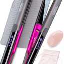 ANGENIL Professional Titanium Flat Iron Hair Straightener and Curler 2 in 1, Dual Voltage Hair Straighteners for Women, 20S Fast Heating Flat Iron 1-inch with Anti-scalding and Anti-Slip Silicone Mat