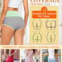 MISSWHO Womens High Waisted Cotton Underwear Full Coverage Soft Double-Layer Waisted band Panties (Gray, Large)
