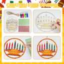 Cinrobiye 12 Set Kwanzaa Wooden Craft DIY Kinara Hanging Wooden Ornaments Art&Crafts Make Your Own African American Heritage Festival Hanging Sign for Office Home School Party Favor Decor Supplies
