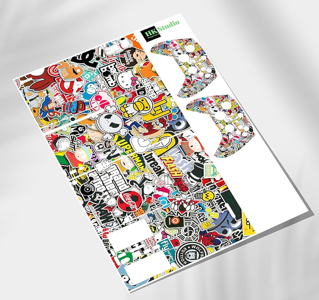HK Studio Skin Sticker Compatible with XBX Series X Cover - Sticker Bomb, 2 Controller Skins & Console Skin - No Bubble, Full Protection, Removable