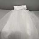 Flower Girl Dress for Wedding Pearls Tulle Dresses Kids Princess First Communion Pageant Party Satin Bowknot Gowns (6, White)