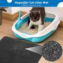 Cat Litter Mat for Indoor Cats Eva Double-Layer Litter Box Mat Washable for Easy Cleaning Cat Rug Collects Litter and Prevents Liquid Leakage (Black, 23.615.7inch)