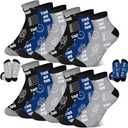 12 Pairs Track & Field Socks Novelty Running Sock Track & Field Birthday Sports Lover Gifts for Men Women (Gray)