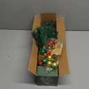 23-Inch Mini Tabletop Christmas Tree with Lights, Star Topper and Hanging Ornaments, Decorated Small Christmas Tree for Desk, Home or Office Holiday Dcor