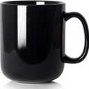 20 OZ Large Coffee Mug, M016 Plain Ceramic Boss Big Tea Cup with Handle for Dad Men, Black