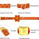 Elegant Little Tail Fall Plaid Dog Collar with Soft Flowers - Durable for Large Dogs (Large (Pack of 1))