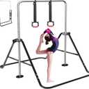 Gymnastics Bar for Kids, Adjustable Height Gymnastic Horizontal Bars with Mat, Folding Gymnastic Training Monkey Bars, Junior Expandable Training Kip Bar for Home