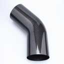 OD 4 inch (102mm) 45 degree Carbon Fiber Elbow, 4" Outer diameter, Leg Length 6 inch (150mm), 1.5mm Thickness, 3K Twill Real Carbon Fiber Bent Tube (no Logo, Emblems or Markings)