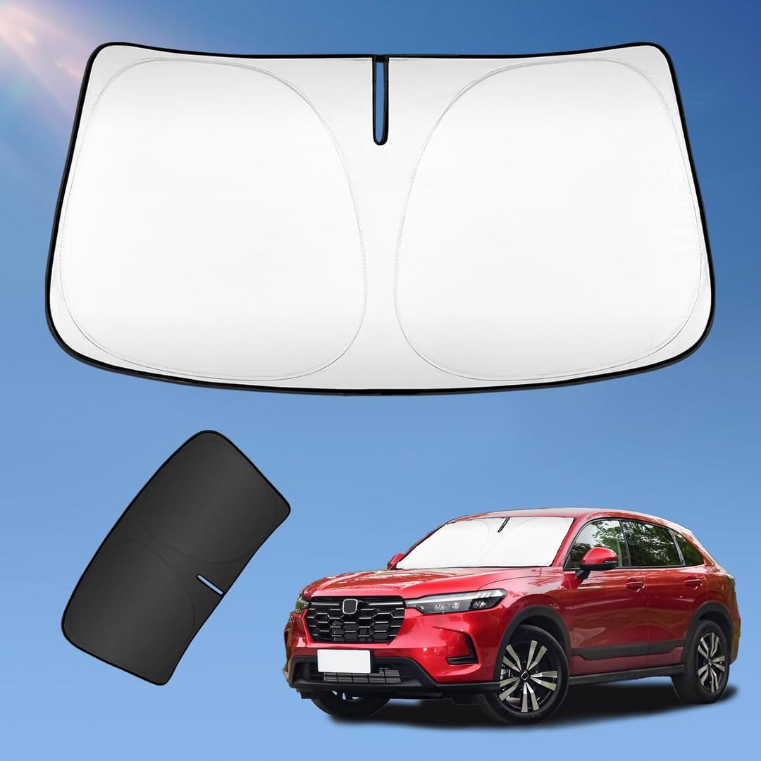 Sun Shade Sunshade for Honda HR-V 2021-2024 2025 2026 HRV Windshield Cover, 2-Layers Sun Shield 240T Silver Coating Sun Visor Foldable Window Shade Blocks UV Rays Car Accessories