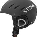 STOMP Ski & Snowboarding Snow Sports Helmet with Build-in Pocket in Ear Pads for Wireless Drop-in Headphone (Large, Matte Black)