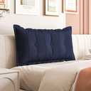 Daneey Headboard Pillow Twin Dorm Headboard Twin XL Soft Daybed Pillows Bolster Pillow for Bed & Couch Long Pillow for Bed Decorative, Removable Blue Cover