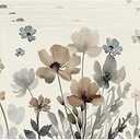 Floral Placemats for Dining Table Set of 4, Spring Summer Brown Poppy Flower Leaves 12x18 Inch Seasonal Holiday Table Mats for Party Kitchen Dining Decoration