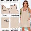 Urchics Swimsuit Coverup for Women 2025 Summer Beach Bathing Suit Cover Up Swiss Dot Sleeveless V Neck Tank Mini Sun Dress (S)