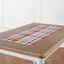 2 x Solino Home Pure Linen Cinnamon Plaid Table Runner 14 x 36 Inch for Coffee Tabletop, Dresser, and Bedroom  Fall Buffalo Check