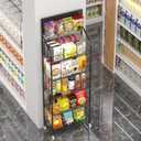 Nisorpa 5 Tier Supermarket Retail Display Rack with Wheels, 10 Hooks, Metal, Large