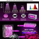 Grow Tent Complete Kit 300W LED Grow Light Full-Spectrum Indoor Hydroponics 32"X32"X63" Grow Tent 4" Ventilation Kit with Hangers,Hygrometer, Shear, Timer,Trellis Netting Full Setup