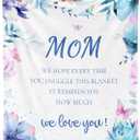 Birthday Gifts for Mom,The Best Mom Ever Gift for Mom from Daughters Son, Soft Blue Moms Throw Blanket for Couch/Bed - 50x60in