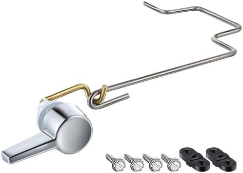 Dreyoo Pressure Assist Toilet Lever Compatible with 738254-0020A, Left Hand Trip Lever Compatible with American Standard Pressure Assisted 4086 Toilet Tank, Left Hand, Polished Chrome