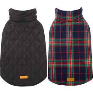 Kuoser Warm Dog Coat, Waterproof Dog Coats for X-Small Dogs, Adjustable Durable Doggie Winter Jacket Reversible Cozy Puppy Cold Weather Apparel from Small to Large Breed, RoyalBlue XS