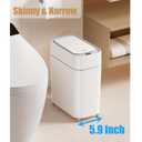 2-Pack - Bathroom Trash Can Automatic Touchless - 2 Gallon Slim Motion Sensor Garbage Can - Waste Basket for Bedroom, Laundry room, Small Spaces - Narrow Automatic Trash Bin - White with Grey Edge
