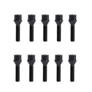 KSP M14x1.25 Lug Bolts for I3 I8 M2 M4 F80 X2 X4 X6, Conical Seat Extended 45mm Shank Hex 17mm Black Dacromet Wheel Studs Compatible with BMW Mini, Package of 10PCS