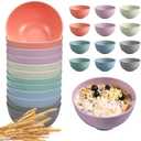 HEYCOME 12 Pcs Unbreakable Cereal Bowls Set, 26 Oz Wheat Straw Bowls Set, Microwave & Dishwasher Safe Bowls for Kitchen, Reusable Plastic Bowls for Soup, Salad and Snack, BPA Free, Multicolor
