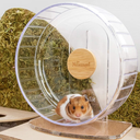 Niteangel SuperSilent Hamster Exercise Wheels  Quiet Spinner Hamster Running Wheels with Adjustable Stand for Hamsters Gerbils Mice Or Other Small Animals (M, Transparent)