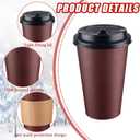 Gerrii 240 Pcs Coffee Cups with Lids Sleeves Straws Disposable Paper Coffee Cups Winter Chocolate Drinking Water Cups Christmas Hot Cocoa Bar Cafe Supplies(Black, Gray, Blue, Dark Brown, 10 oz)